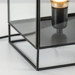 Light & Living tafellamp Solas zwart met glas