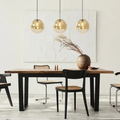 Light and Living hanglamp Medina 3L goud met amber glas