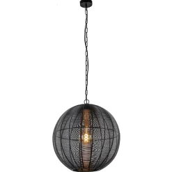 Light and Living hanglamp Amarah rond mat zwart