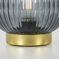 Light and Living tafellamp Tajera op batterij grijs/goud