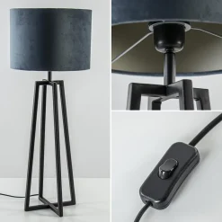 Light and Living tafellamp Miley mat zwart