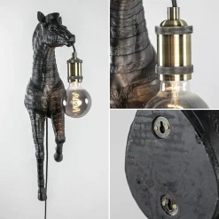 Light and Living wandlamp Zebra mat zwart