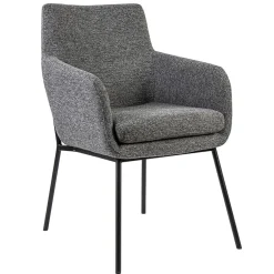 Luxe armstoel gemeleerde stof met zwarte poot