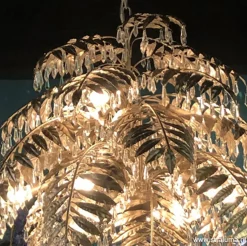Luxe eettafelhanglamp palm oud zilver