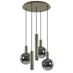 Luxe hanglamp 5-lichts rond quartz