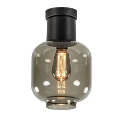 Luxe plafondlamp met zwart glas