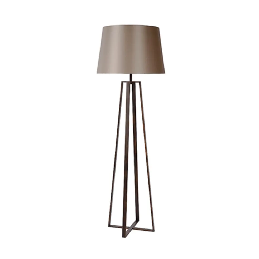 Luxe Staande lamp bruin met kap