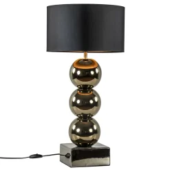 Luxe tafellamp goud inclusief kap zwart/goud