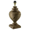 Massief houten lampvoet Milazzo met bronzen fitting