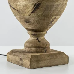 Massief houten lampvoet Milazzo met bronzen fitting