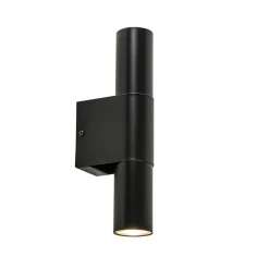Mat zwarte cilinder wandlamp up+down