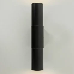 Mat zwarte cilinder wandlamp up+down