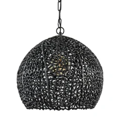 Mat zwarte hanglamp Sinula Light and Living