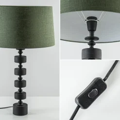 Mat zwarte lampvoet Gody exclusief kap