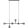 Mat zwarte 6-lichts hanglamp exclusief lichtbronnen