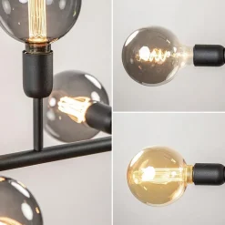 Mat zwarte 6-lichts hanglamp exclusief lichtbronnen