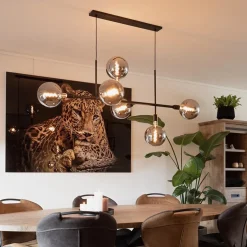 Mat zwarte 6-lichts hanglamp exclusief lichtbronnen