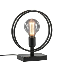 Mat zwarte tafellamp Rudra L&L