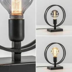 Mat zwarte tafellamp Rudra L&L