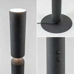 Mat zwarte vloerlamp up+down