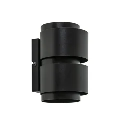 Mat zwarte wandlamp cilinder up+down G9