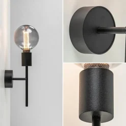 Mat zwarte wandlamp exclusief lichtbron