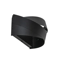 Mat zwarte wandlamp half rond E14