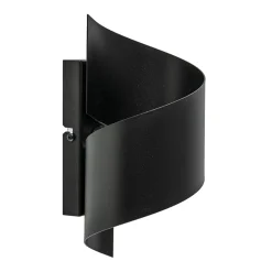 Mat zwarte wandlamp krul G9