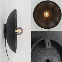 Mat zwarte wandlamp Neva inclusief snoer