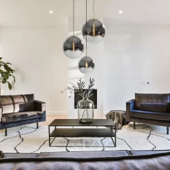 Medina hanglamp bol XL smoke glas met brons