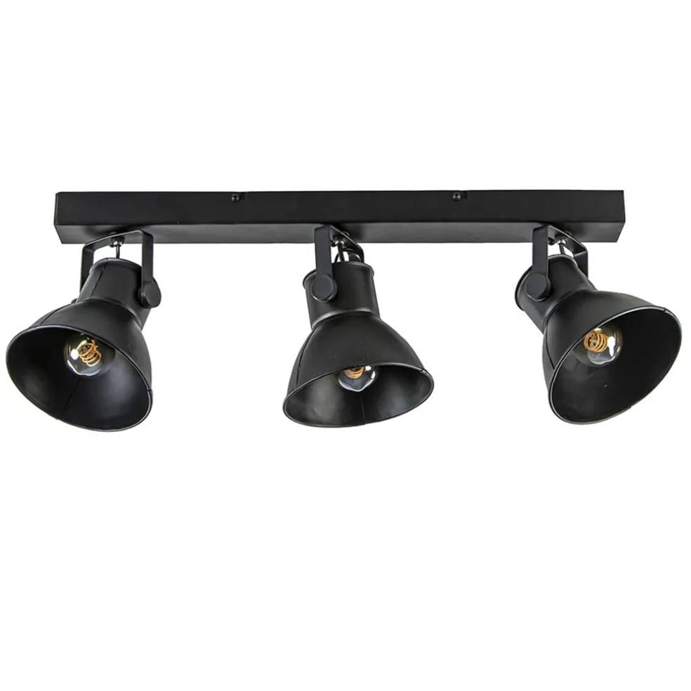 Metalen 3-lichts plafondlamp ELiano mat zwart