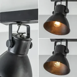 Metalen 3-lichts plafondlamp ELiano mat zwart