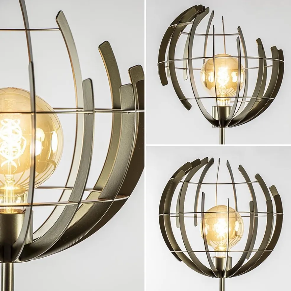 Metalen vloerlamp Terra oud messing