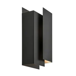 Metalen wandlamp zwart met overlap