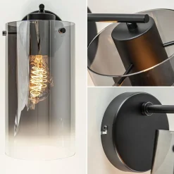 Modern klassieke wandlamp cilinder met smoke glas