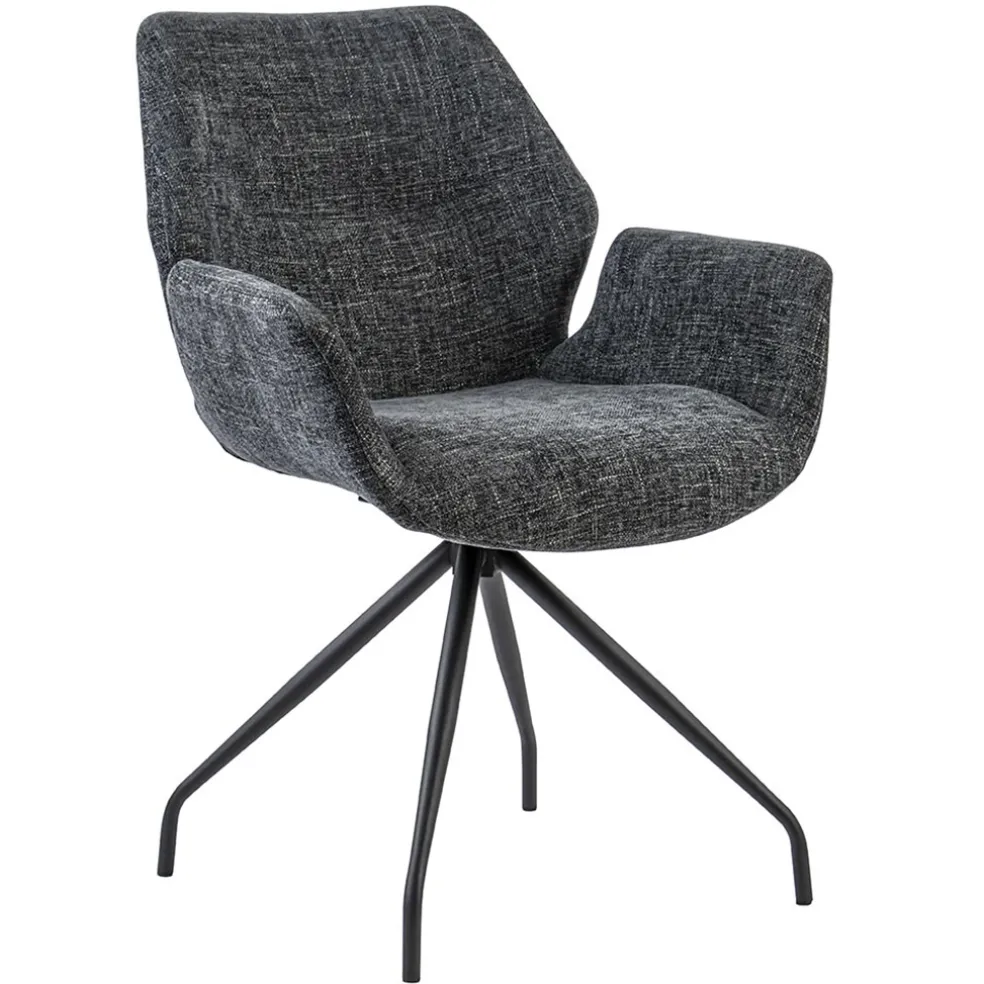 Moderne armstoel donker grijs draaibaar met return-system