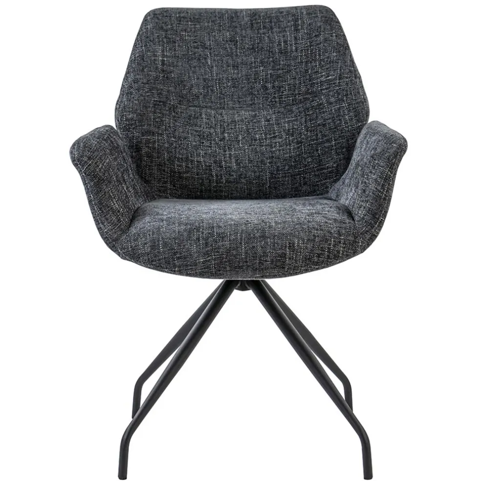 Moderne armstoel donker grijs draaibaar met return-system