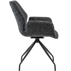 Moderne armstoel donker grijs draaibaar met return-system