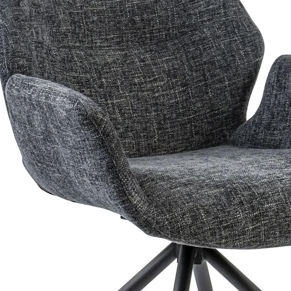 Moderne armstoel donker grijs draaibaar met return-system