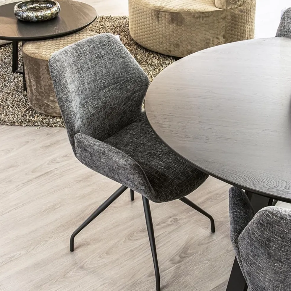 Moderne armstoel donker grijs draaibaar met return-system