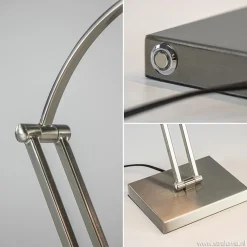 Moderne bureaulamp nikkel met geïntegreerd LED