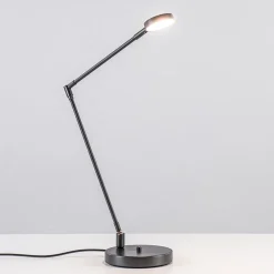 Moderne bureaulamp zwart staal met dimbaar LED