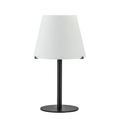 Moderne design tafellamp zwart met witte glazen kap