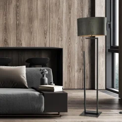 Moderne lampvoet/vloerlamp zwart excl. kap