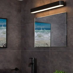 Moderne LED badkamer wandlamp zwart 60 cm