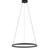 Moderne LED hanglamp zwarte ring 80 cm