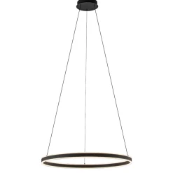 Moderne LED hanglamp zwarte ring 80 cm