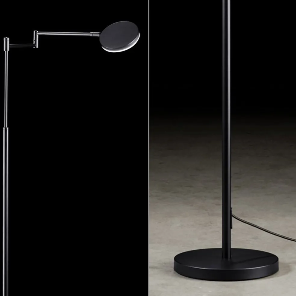 Moderne LED leeslamp vloerlamp zwart dimbaar