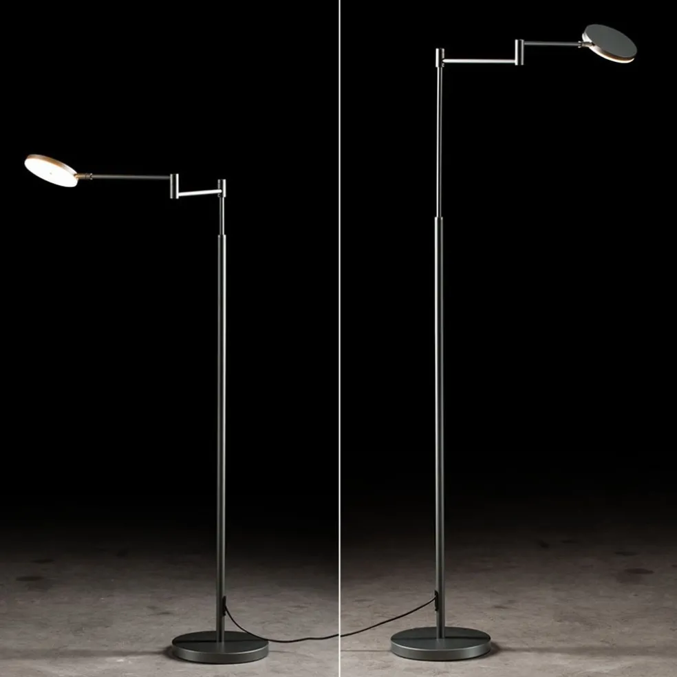 Moderne LED leeslamp vloerlamp antraciet