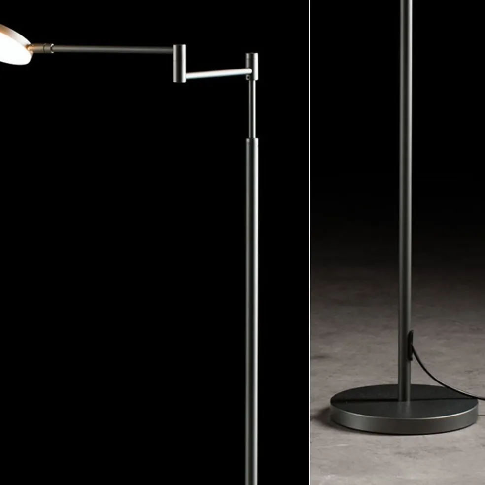 Moderne LED leeslamp vloerlamp antraciet